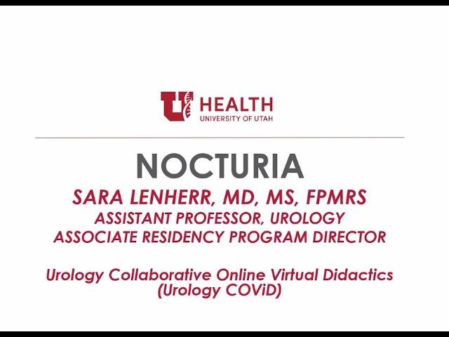 6.8.2020 Urology COViD Didactics - Nocturia