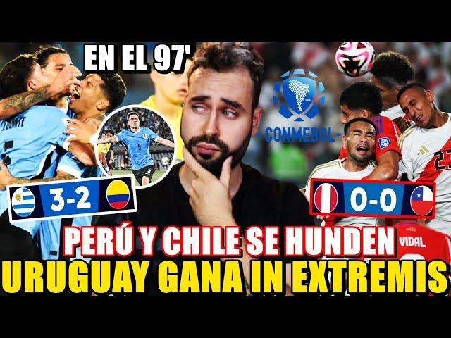 URUGUAY GANA en el 101' 3-2 a COLOMBIA ¡ÉPICO!' - PERÚ 0-0 CHILE se HUNDEN y el MUNDIAL LEJOS