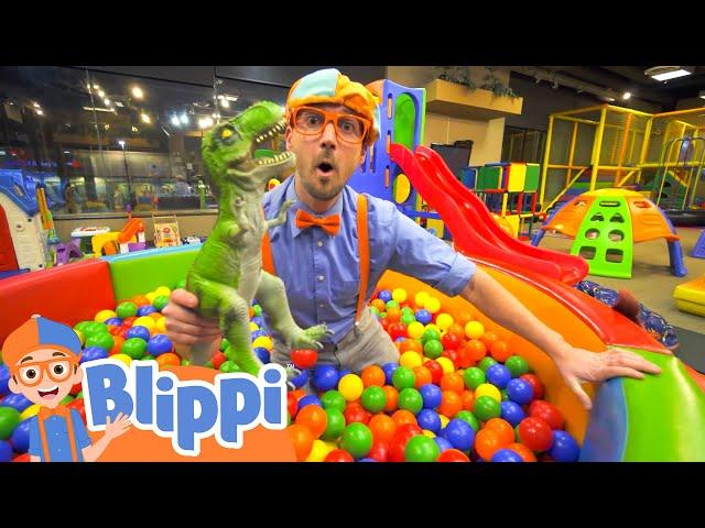 Blippi Visits an Indoor Playground! | Animals for Kids | Animal Cartoons | Learn about Animals