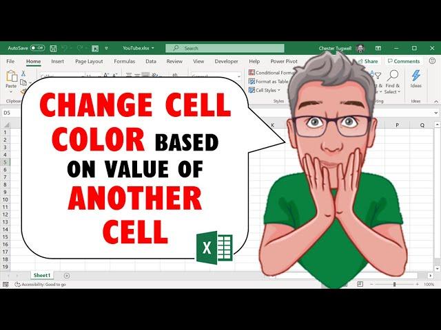 Excel: Change CELL COLOR based on VALUE of ANOTHER CELL