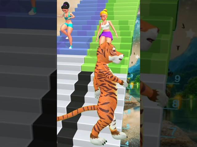 Dance Stairs Race Thrills Big Tiger  #fanny #viralshort @rmigamerz