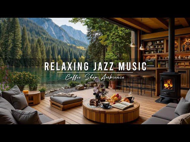 Jazz Relaxing Music ~ Cozy Coffee Shop Ambience  Smooth Jazz Music & Rain Sounds for Work, Study