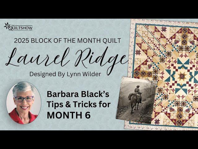 Barbara Black LIVE: Block of the Month Quilt - Laurel Ridge - Month 6 - Applique