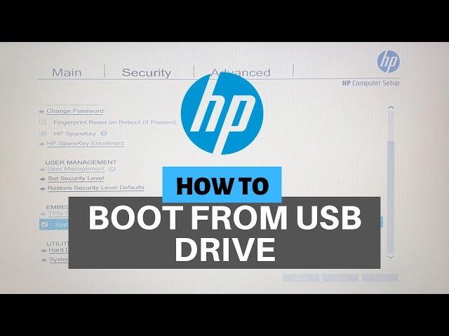 HP Laptop BIOS Settings to Boot Windows 10 11 from USB Flash Drive