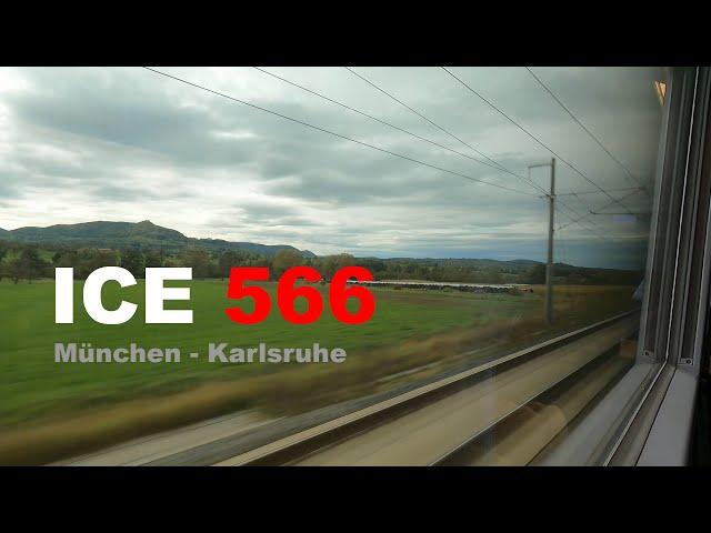 ICE 1 from Munich to Karlsruhe: ICE 566 full journey