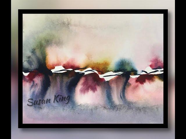 745 Watercolor Tutorial ~  So Satisfying  ~ Landscape ~ #abstract (Talking)