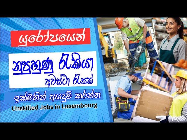 යුරෝපයෙන් රැකියා අවස්ථා (නුපුහුණු අය ) Unskilled Jobs in Luxembourg #europejobs