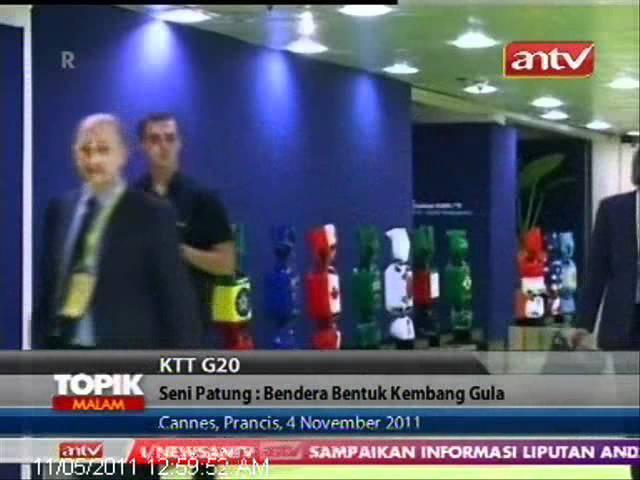 TOPIK ANTV KTT G20, Patung Bendera dengan Tekstur Kembang Gula