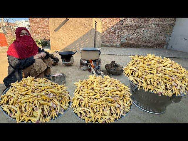 hen legs cooking chicken ke panje 1000 chicken leg recipe chicken feet recipe village women making