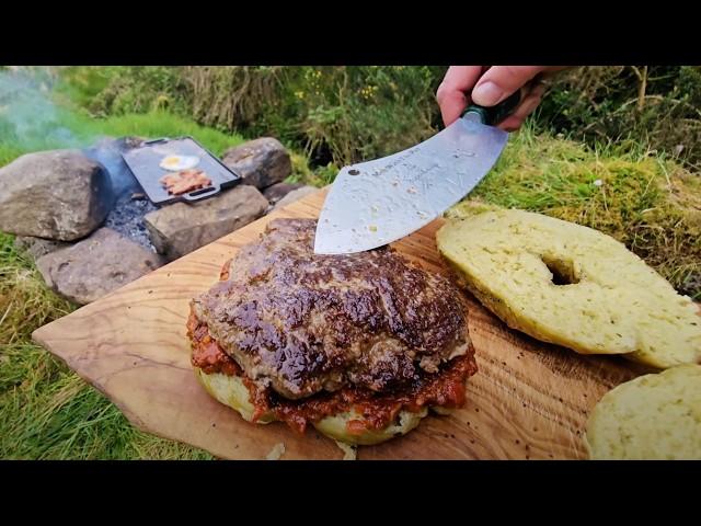 THE BEST CAMPFIRE BREAKFAST: Pro Level Bagel | Relaxing ASMR in Nature