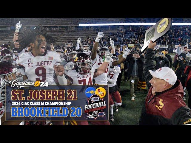 St. Joseph holds off unbeaten Brookfield, 21-20, to win Class M championship