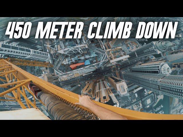 Free Climbing DOWN the Tallest Crane in Dubai 