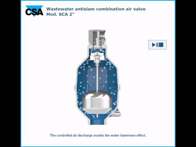 CSA wastewater anti-slam combination air valve SCA 2"