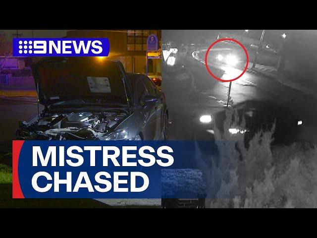 Woman chases husband's mistress before crashing in Sydney's west | 9 News Australia