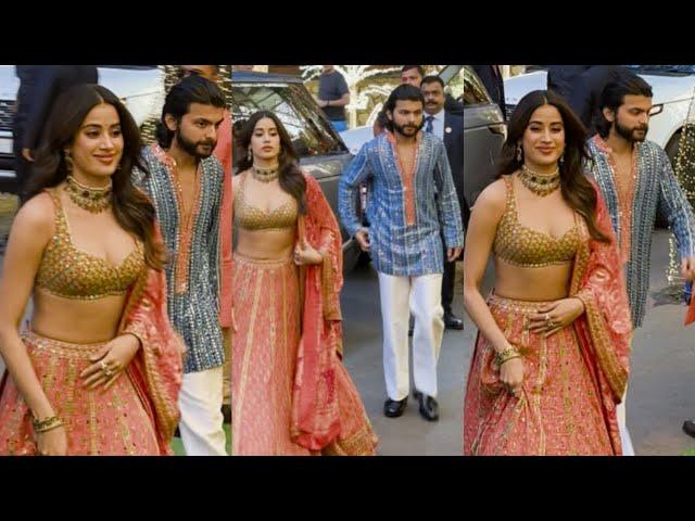 janhvi Kapoor With Boyfriend Arrives For Mukesh Ambani Antilia Anant-Radhika Mameru Celebration