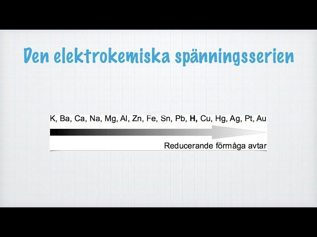 Metaller är reduktionsmedel