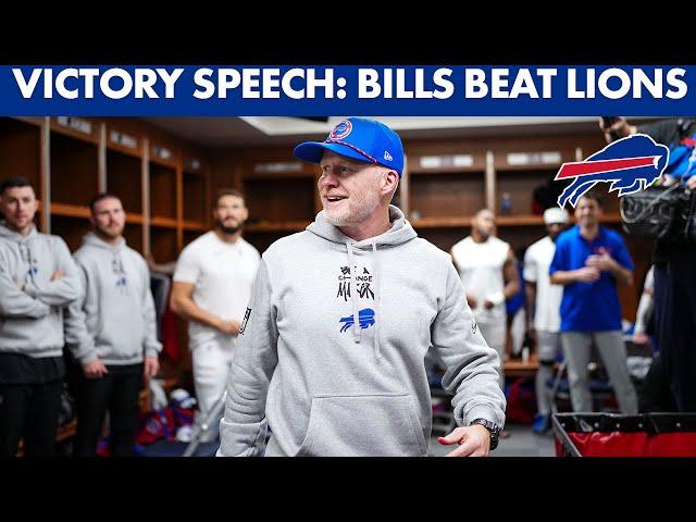 Sean McDermott's Victory Speech Vs. Detroit Lions! | Buffalo Bills