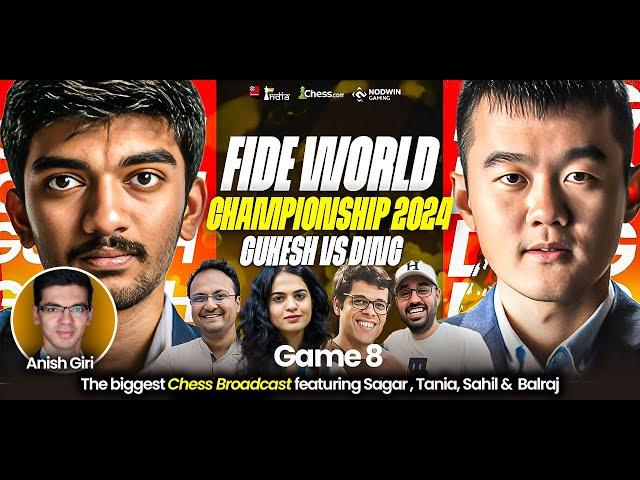 Ding vs Gukesh | Game 8 | FIDE World Championship 2024 | Ft. Sagar, Tania,  Balraj, Sahil and Anish