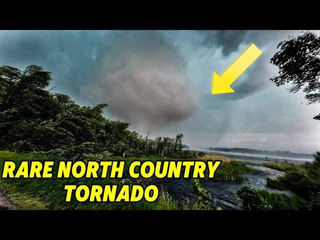 BIG-TIME TORNADO from extreme close range in the north country of Minnesota!