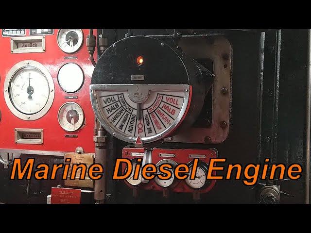 Two Stroke Marine Diesel Engine on the Museum Ship Cap San Diego