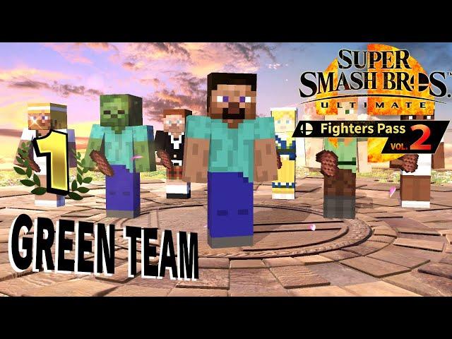 Super Smash Bros Ultimate Minecraft Steve/Alex Victory Screen, Intro, & No Contest Screen!