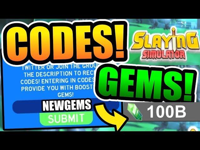 (NEW!) Slaying Simulator - ALL CODES AND FREE GEMS