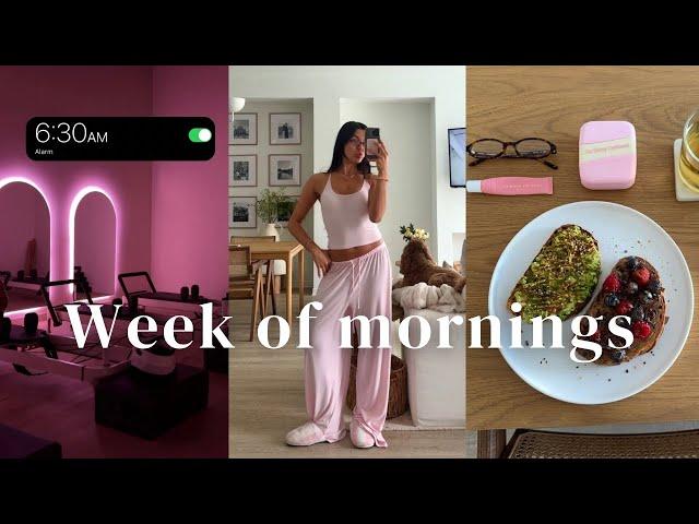 WEEK OF MORNING ROUTINES | my 6am routine, daily habits, healthy breakfast inspo & workout classes