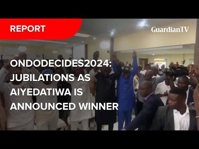 OndoDecides2024: Jubilation as Aiyedatiwa is announced winner