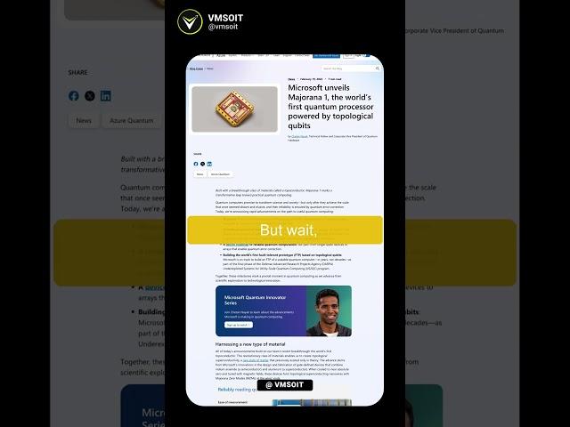 Microsoft's Quantum Leap! ️ | #majorana1  | VMSOIT.
