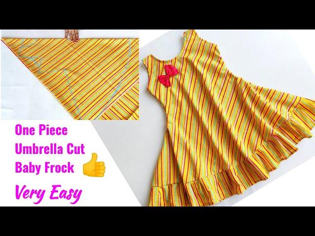 One Piece Umbrella Cut Baby Frock Cutting and Stitching very Easy | umbrella Cut Baby Frock  4-5 Yr