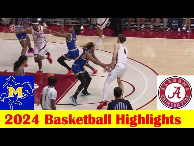 McNeese vs #2 Alabama Basketball Game Highlights 11 11 2024