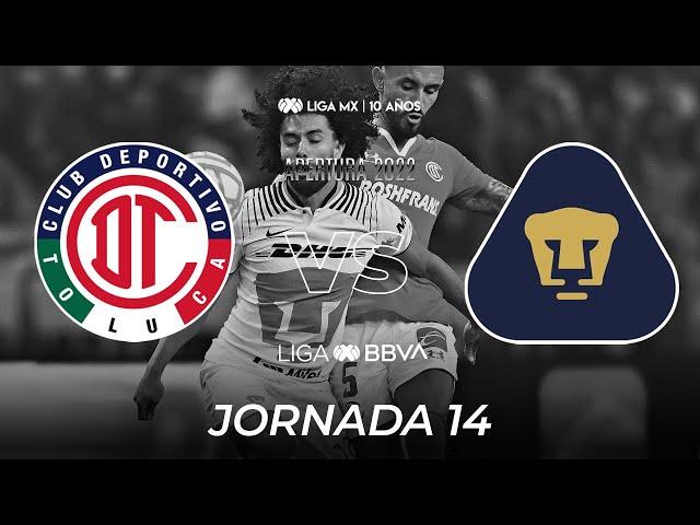 Resumen | Toluca 2 - 2 Pumas UNAM | Liga MX - Apertura 2022  - Jornada 14 | LIGA BBVA MX