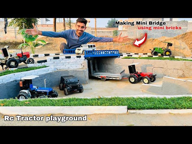 Making mini bridge and underground parking for Rc tractor using bricks  ll @Aakash946