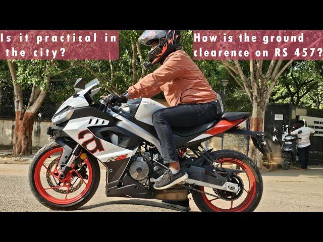 Ground Clarence reality check | RS 457 | Is it practical in the city? #aprilia #practical #italian
