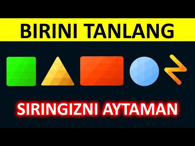 PSIXOLOGIK Test! O'ZINGIZ Haqingizda Barcha Haqiqatni Bilib Oling