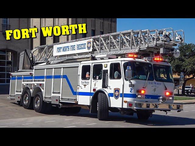 [38 YEAR OLD LADDER TRUCK!] - Fort Worth FIRE Department | STATION 2 responding to 4 incidents!