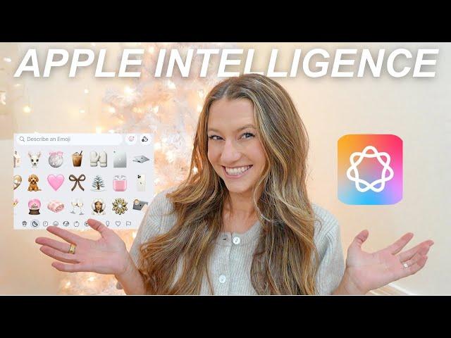 TRYING APPLE INTELLIGENCE FOR THE FIRST TIME: Genmoji, Image Playground, + writing tools tips!