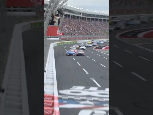 Kyle Larson, fresh off the plane from Indy and into the lead in CLT #shorts
