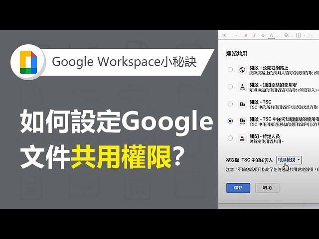 【Google Workspace】Google線上文件共用權限設定 | TS Cloud 田中系統