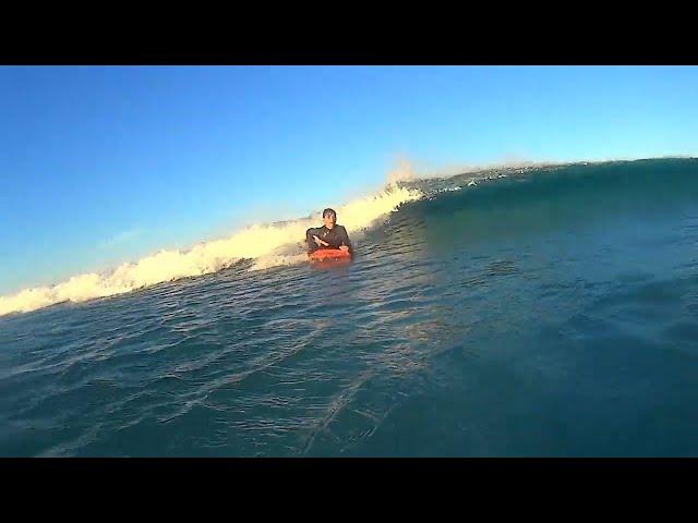 Bodyboarding and surfing small but perfect waves