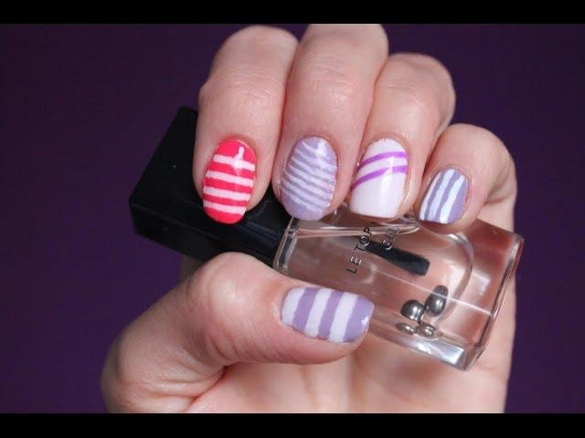 Striped nails tutorial - 5 easy ideas