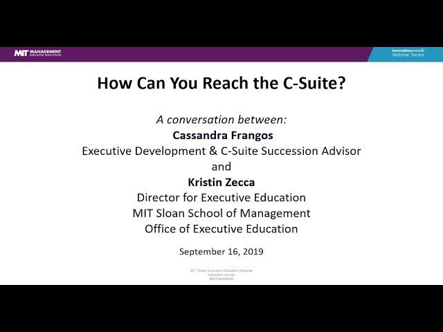 How Can You Reach the C-Suite?