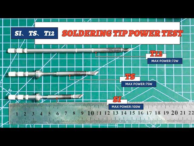 SI, TS, T12 Soldering Iron Tips Power Test