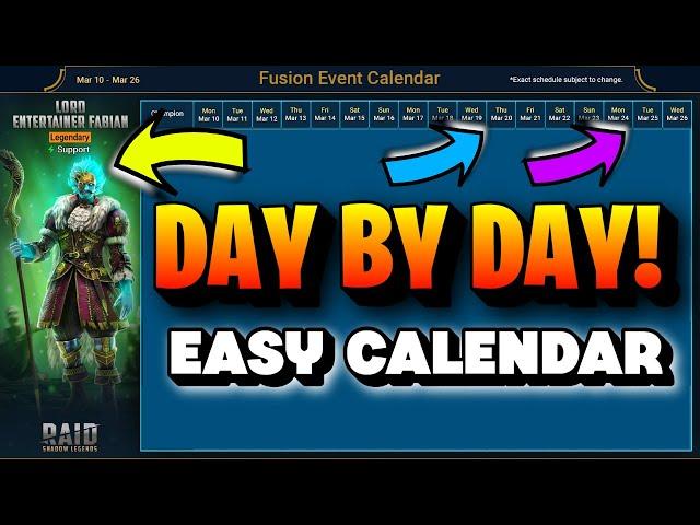 Day by Day Fabian Calendar + Promo Code!  Raid:  Shadow Legends