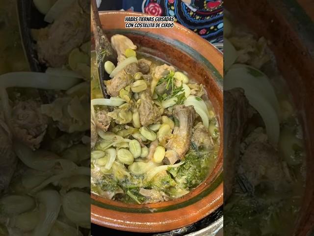 Tender broad beans stewed with pork ribs in habanero sauce #fypyoutube #mexicanrecipes #cooking