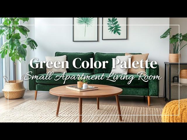 Green Color Palette Ideas for a Cozy Small Apartment Living Room!