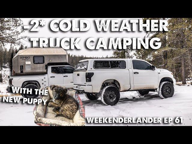 -2 F COLD WEATHER Camping In The Mountains With New Puppy In The RCSB Tundra - WEEKENDERLANDER EP 61