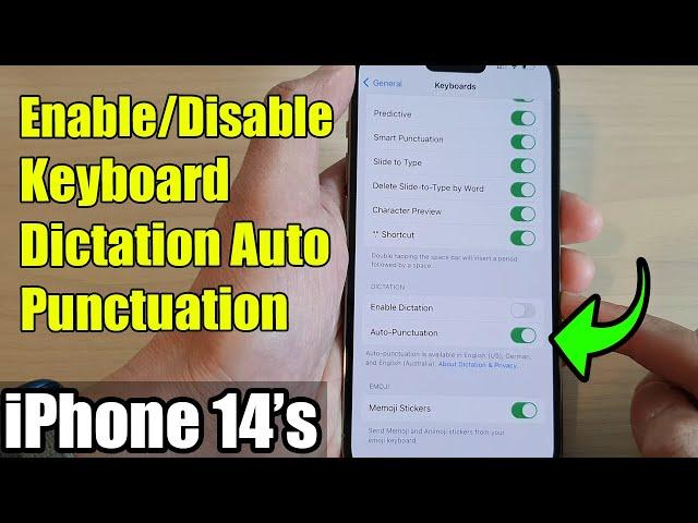 iPhone 14's/14 Pro Max: How to Enable/Disable Keyboard Dictation Auto-Punctuation