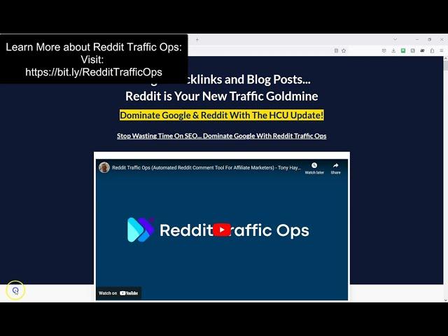 Reddit Trafffic Ops Review & Bonus - How To Get Traffic From Reddit For Free