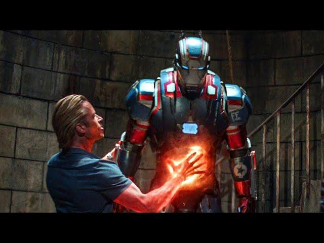 Tony Stark Escapes Rhodey vs Killian fight scene Iron Man 3 2013